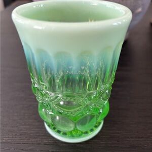 Luminous Green Glass Art Vase